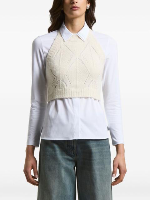 PESERICO halter-neck cable-knit top