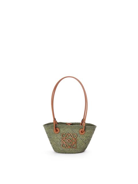 Loewe Mini Anagram Basket bag in iraca palm and calfskin