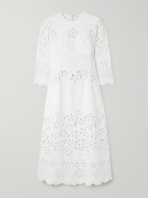 Dolce & Gabbana Scalloped Broderie Anglaise Cotton-poplin Midi Dress