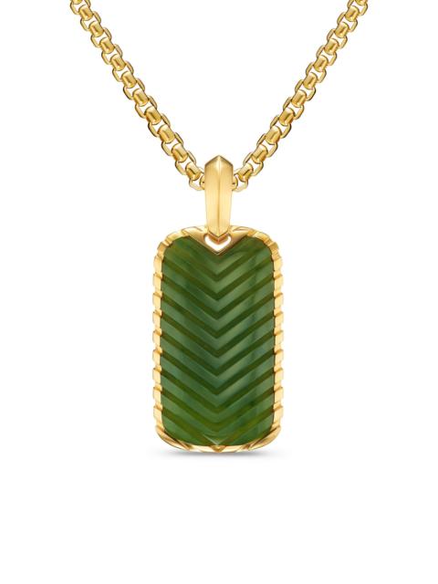 DAVID YURMAN Men's Chevron Tag in 18K Yellow Gold - Nephrite Jade