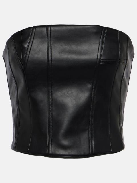 Faux leather bustier top