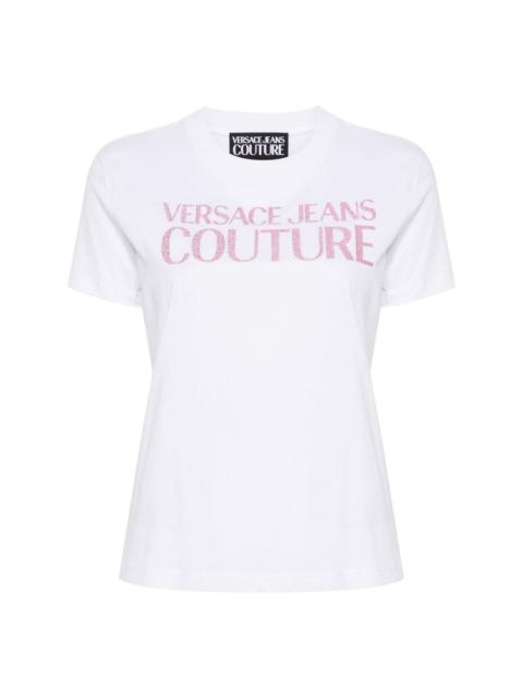 VERSACE JEANS COUTURE glittered-logo cotton T-shirt