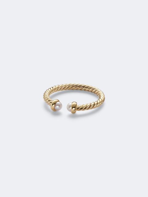 DAVID YURMAN Cablespira® Flex Micro 18kt gold ring with pearls