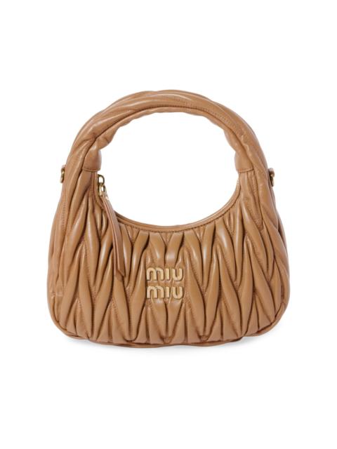 Miu Miu Women's Wander Matelassé Nappa Leather Hobo Bag - Light Brown