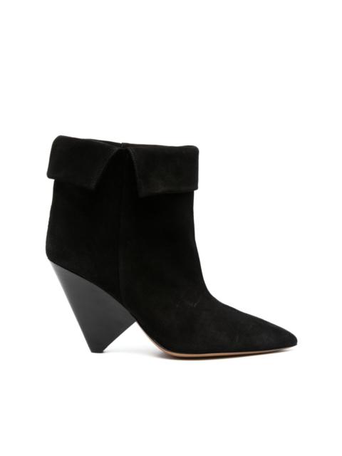 pointed suede ankle boots