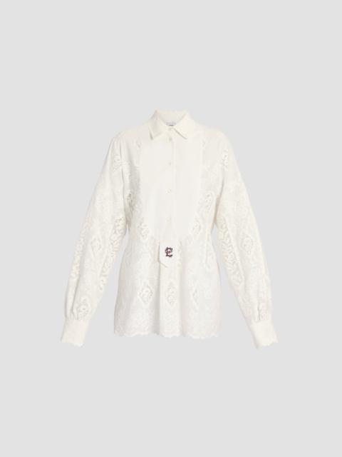 Erdem EMBROIDERED COTTON LONG SLEEVE SHIRT