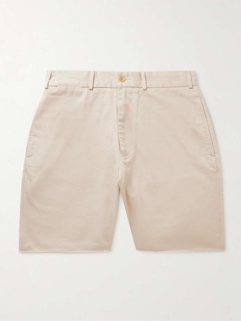 BEAMS PLUS Wide-Leg Distressed Cotton-Gabardine Bermuda Shorts