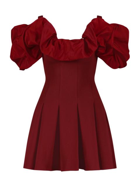 MAC DUGGAL Women's Crepe Faille Godet-Hem Minidress - Oxblood