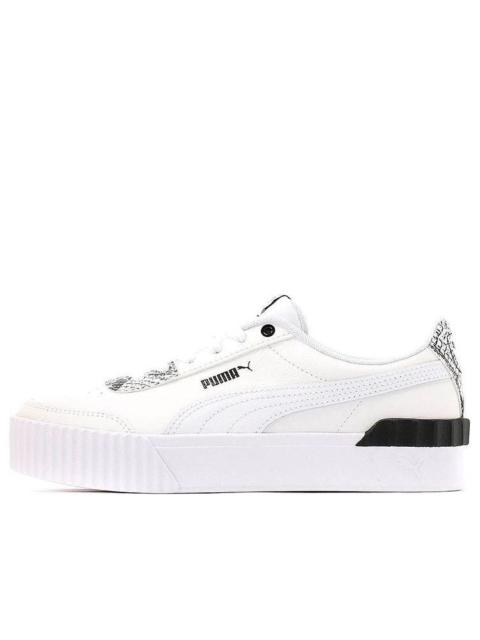 PUMA (WMNS) PUMA Carina Lift Casual Shoes For White/Black 382504-01