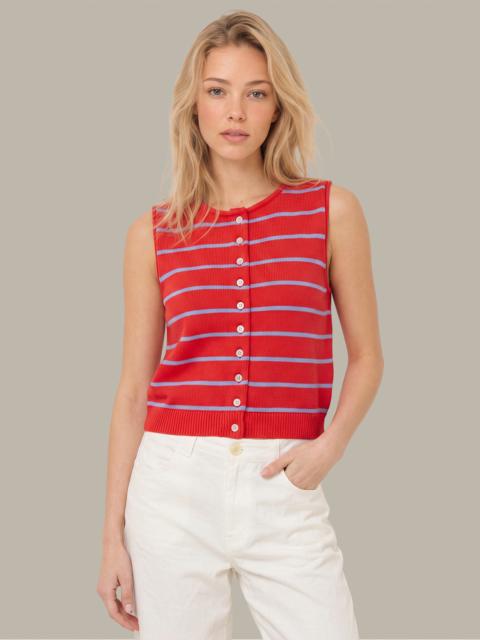 525 america Cotton Stripe Button Front Vest