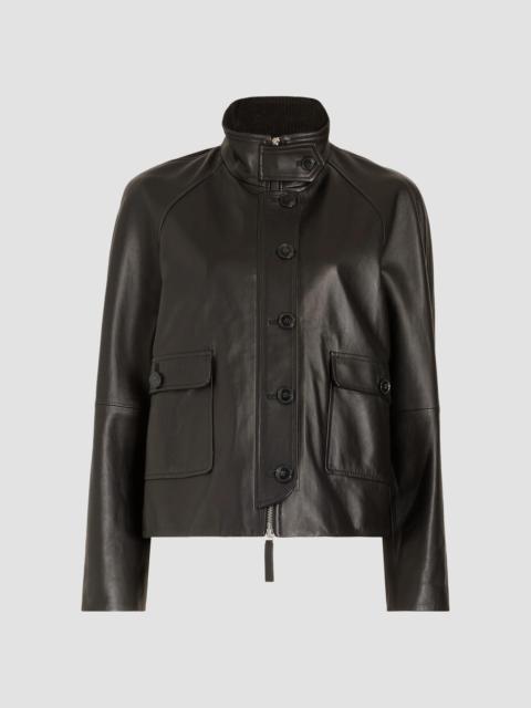 Proenza Schouler Women's Gio Leather Stand-Collar Jacket - Coffee