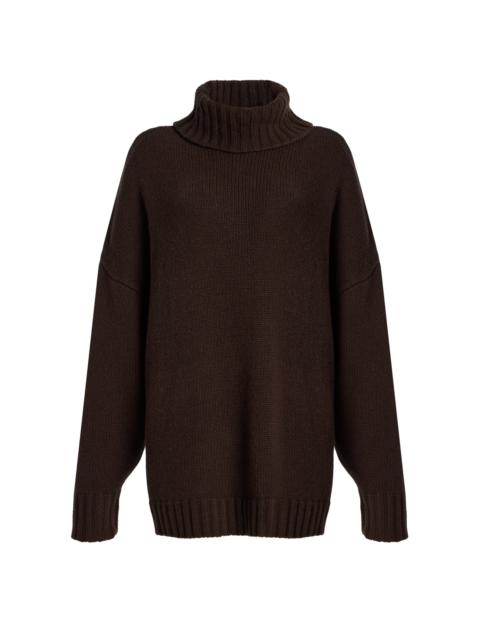Jenni Kayne Porter Knit Cashmere Turtleneck Sweater brown