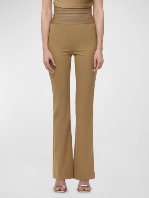 HERVE LEGER Emery Bandage-Waist Flared Pants