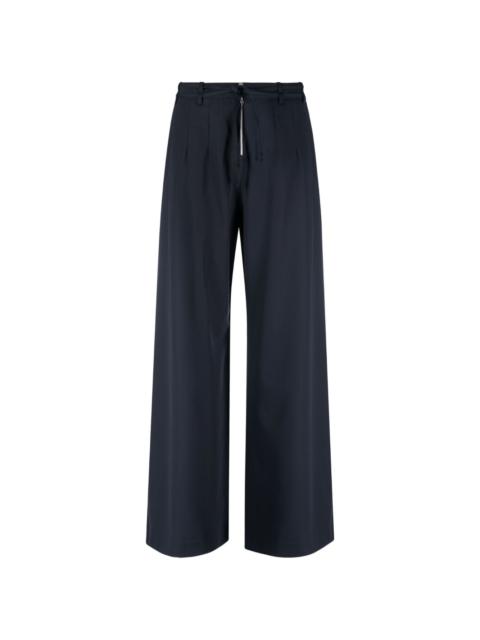 wide-leg wool trousers