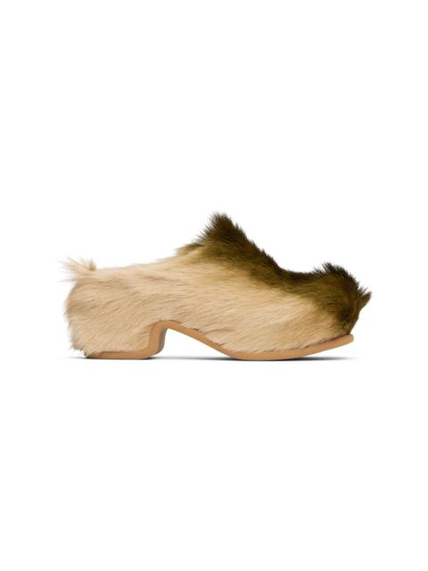 Dries Van Noten Khaki Platform Clogs