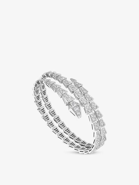 Serpenti Viper 18ct white-gold and 5.89ct brilliant-cut diamond bracelet