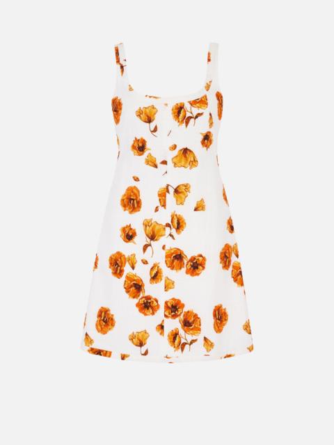 EMILIA WICKSTEAD Tillie Dress In Orange Poppies Bibione Cotton