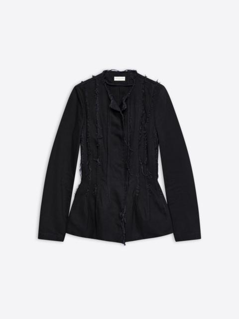 Dries Van Noten FRINGED DENIM BLAZER