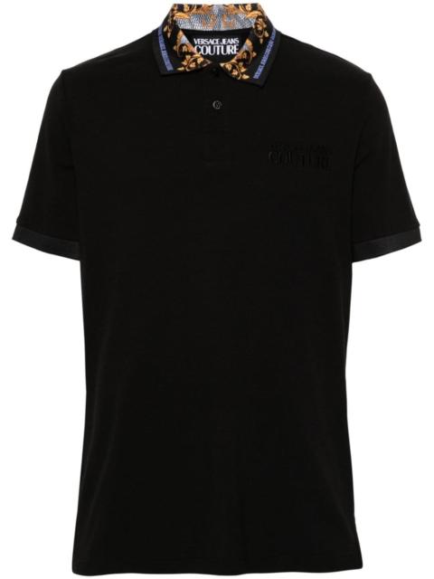 VERSACE JEANS COUTURE logo-embroidered cotton polo shirt