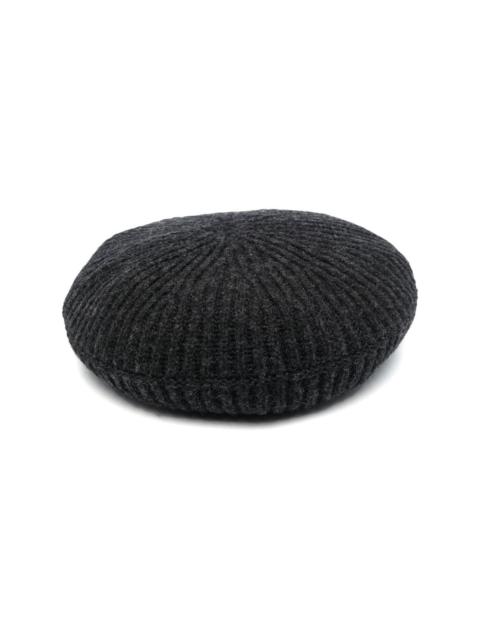 GANNI ribbed knitted beret