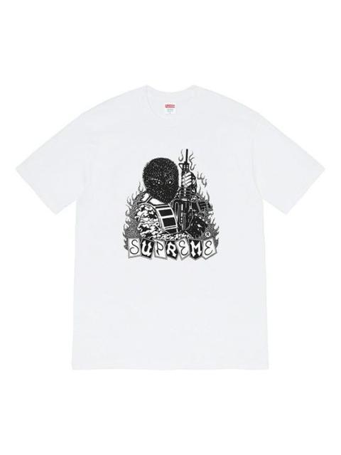 Supreme FW19 Week 7 Mercenary Tee Mercenaries Printing Short Sleeve Unisex White SUP-FW19-723