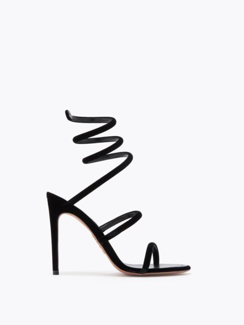 RENE CAOVILLA CLEO BLACK VELVET SANDAL 105