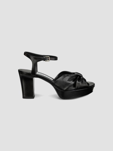 JIMMY CHOO Women's Heloise 80MM Leather Platform Sandals - Black