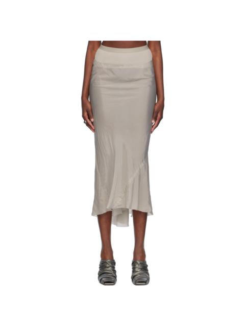 AURALEE Green Foil Printed Silk Lawn Maxi Skirt | REVERSIBLE
