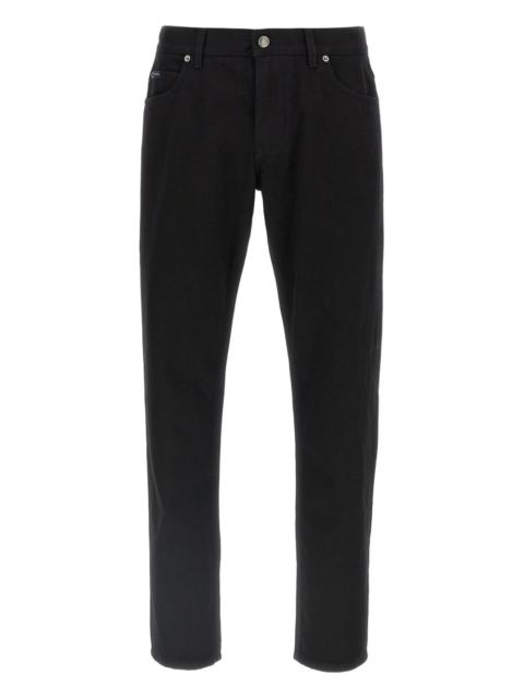 Dolce & Gabbana five-pocket logo-plaque jeans
