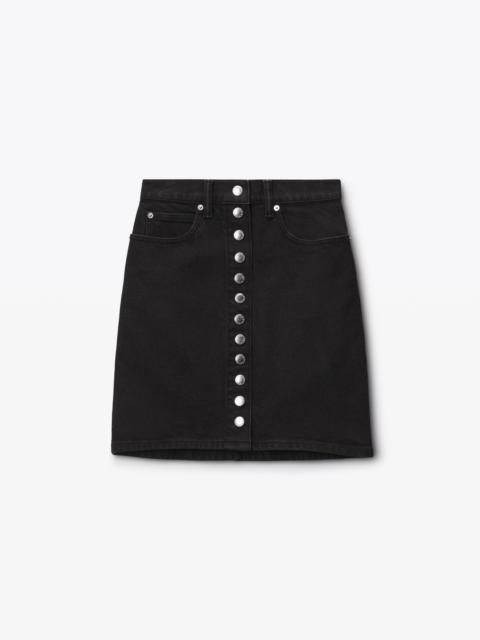 super high-waist miniskirt in comfort stretch denim