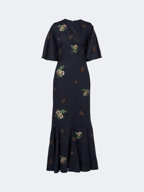 Agua by Agua Bendita Ave Anhelo floral linen maxi dress
