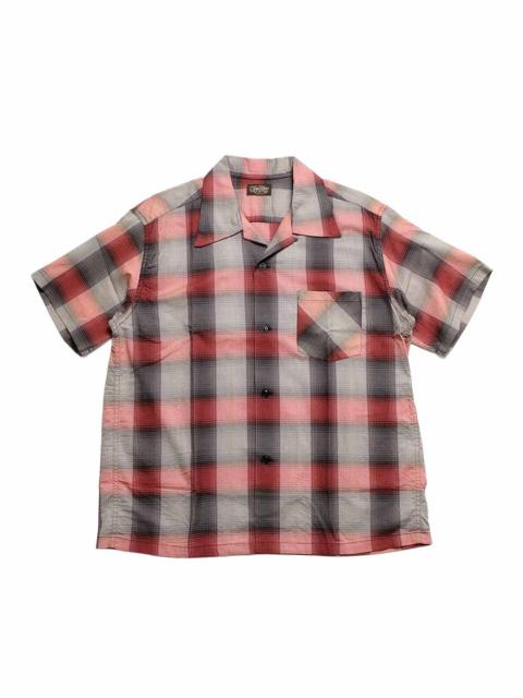 SUGAR CANE COTTON OMBRE PLAID - S/S OPEN SHIRT - SC39724