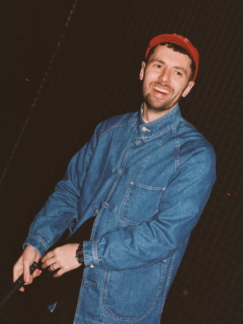Drake's Stone Wash Selvedge Denim Artist Chore Jacket