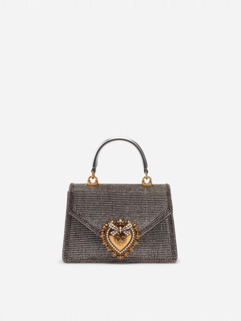 Dolce & Gabbana Small Devotion bag in mordore nappa leather with rhinestone detailing