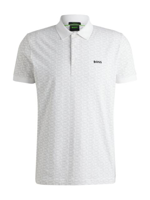 BOSS PADDY POLO SHIRT IN STRETCH COTTON WITH PRINTED PATTERN