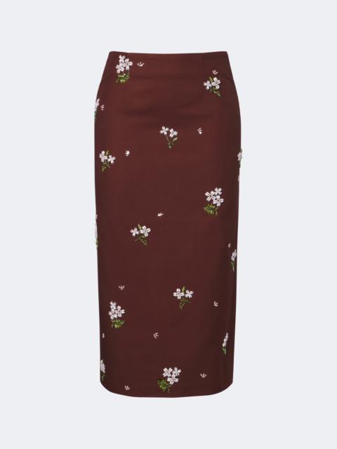 SHUSHU/TONG Embellished cotton pencil skirt