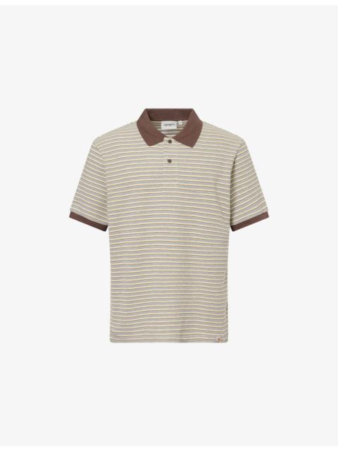 Carhartt Dion Stripe-Pattern Cotton Polo T-Shirt