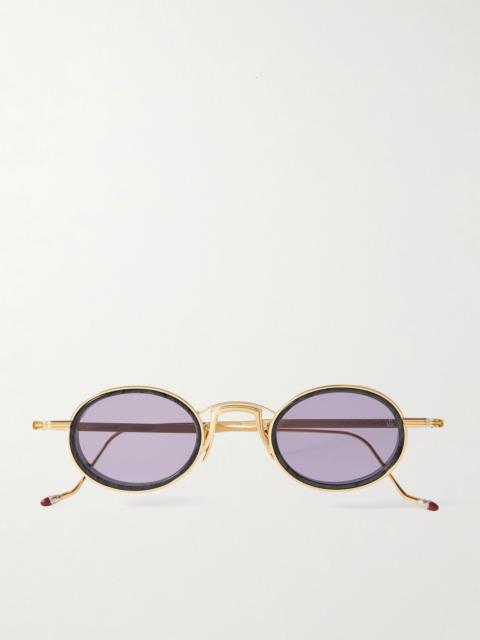 JACQUES MARIE MAGE Varda Oval-Frame Gold-Tone and Acetate Sunglasses Brown