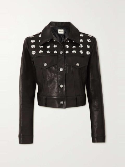 Rizzo studded textured-leather jacket