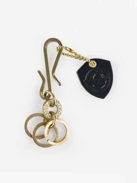 Iron Heart Brass-W10 Key Hook with Rings - Brass