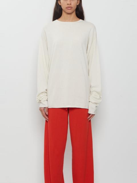 extreme cashmere n°347 Aries Cotton Cashmere Sweater — Bone