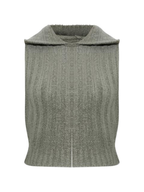 Rick Owens ribbed-knit sleeveless hooded sweater