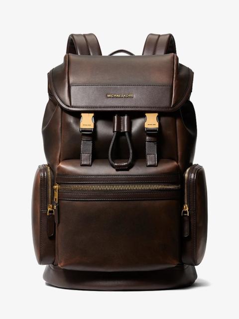 MICHAEL KORS Hudson Burnished Leather Backpack