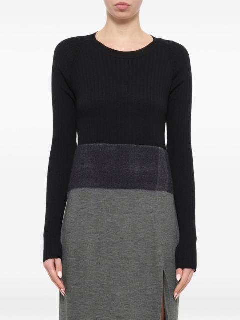 Neil Barrett ribbed side-slit midi dress