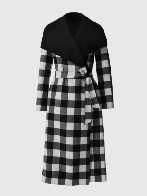 MACKAGE MAI-PL Reversible Plaid Wrap Coat in Double-Face Wool
