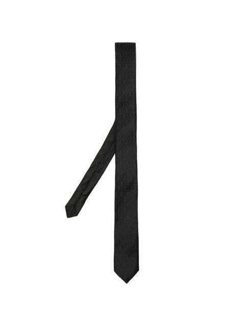 Monogram pattern silk tie