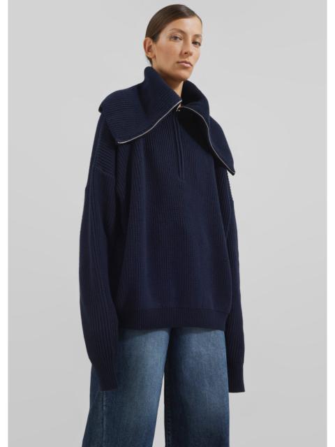 The Frankie Shop Hazel Oversized Wool Jumper - Dark Navy