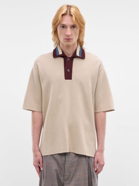 Junya Watanabe MAN Beige Wool-Cotton Knit Polo