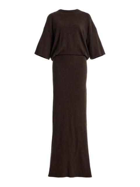 DARKPARK Marlin Open-Back Wool Maxi Dress brown