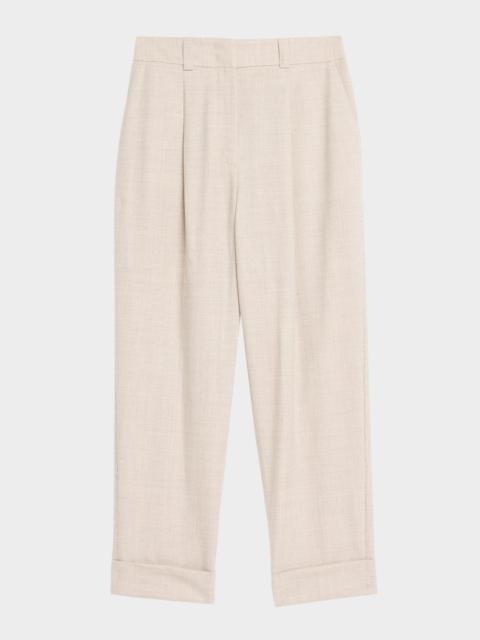 PESERICO Pleated Tapered Ankle Pants